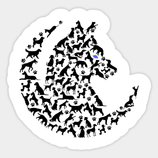 Lobo compuesto por perros Sticker